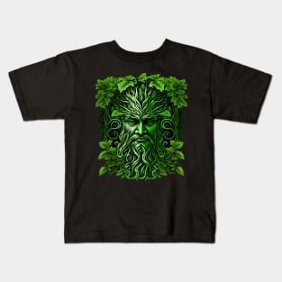 Jack Of The Wood Traditional Pagan Celtic Greenman Kids T-Shirt